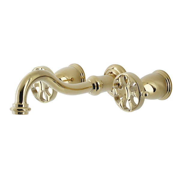 Kingston Brass KS3122RX Two-Handle Wall Mount Bathroom Faucet, Polished Brass KS3122RX - main